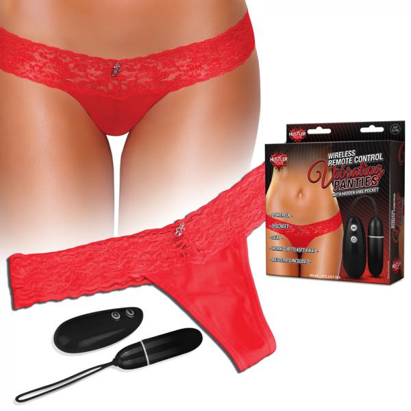 CNVNAL-57798572322af0196a Hustler Wireless Remote Control Vibrating Panties Red M/L - Image 1