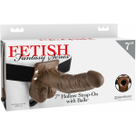 Fetish Fantasy 7 inches Hollow Strap On With Balls Brown - Image 3