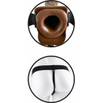 Fetish Fantasy Series 7in Vibrating Hollow Strap-on With Balls Brown - Image 3