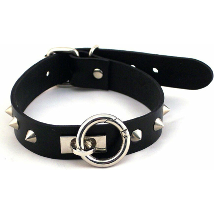Rouge O-ring Studded Collar (thinner) Black