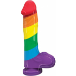 Rainbow Pumped Silicone Dildo 9.4 inches