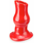 Oxballs Pig Hole Deep-1, Hollow Plug, Small, Red