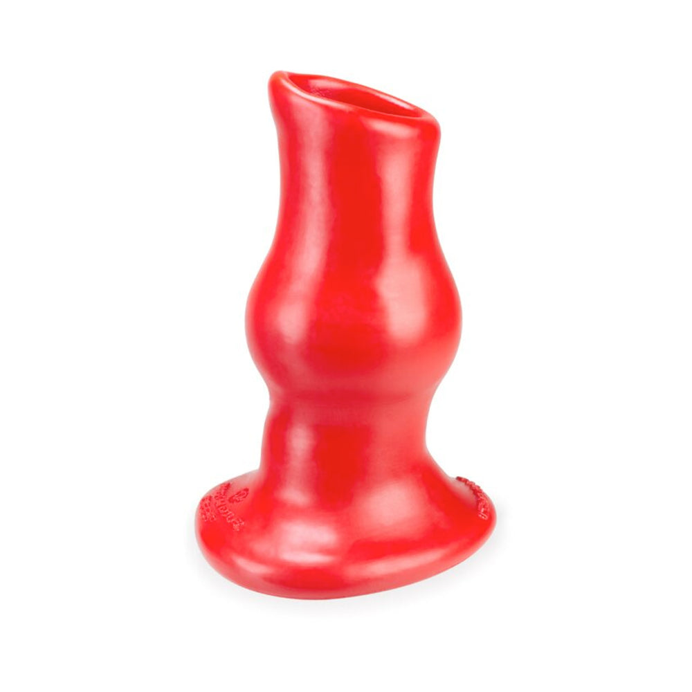 Oxballs Pig Hole Deep-2, Hollow Plug, Large, Red