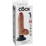 King Cock 7in Vibrating Cock With Balls Tan - Image 3