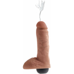 King Cock 8in Squirting Cock With Balls Tan