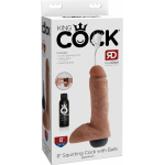 King Cock 8in Squirting Cock With Balls Tan - Image 3