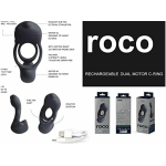 Vedo Roco Rechargeable Dual Motor Vibrating Ring - Just Black - Image 2