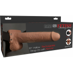 Fetish Fantasy 10in Hollow Rechargeable Strap-on With Remote, Tan - Image 3