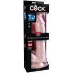 King Cock Triple Density 12 inches Dildo with Balls Beige - Image 3