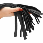 Sparkling Round Metal Handle Leather Flogger - Image 3