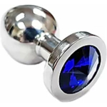 Stainless Steel Smooth Small Butt Plug w/Crystal