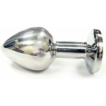 Stainless Steel Smooth Small Butt Plug w/Crystal - Image 2