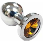 Stainless Steel Smooth Small Butt Plug w/Crystal - Image 3