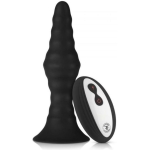 Forto Vibe Ribbed Plug W/Remote Sm Blk