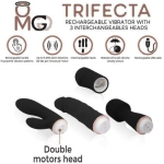 Trifecta Vibrator with 3 Interchangeable Heads Black - Image 2