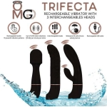 Trifecta Vibrator with 3 Interchangeable Heads Black - Image 3