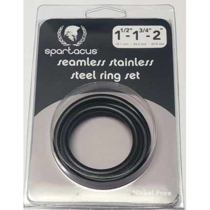Black Stainless Steel C-ring Set - 1.5 1.75" 2" "
