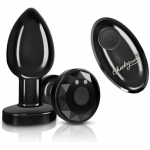 Cheeky Charms Vibrating Metal Plug Gunmetal Medium W/ Remote