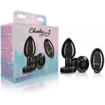 Cheeky Charms Vibrating Metal Plug Gunmetal Medium W/ Remote - Image 3