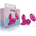Cheeky Charms Vibrating Metal Plug Pink Small W/ Remote - Image 2