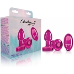 Cheeky Charms Vibrating Metal Plug Pink Small W/ Remote - Image 3