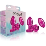 Cheeky Charms Vibrating Metal Plug Pink Medium W/ Remote