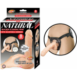Natural Realskin Squirting Penis 8 inches Beige Harness - Image 2