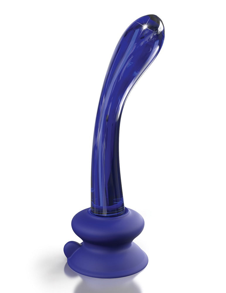 Icicles No. 89 - Glass Suction Cup G-spot Wand - Blue